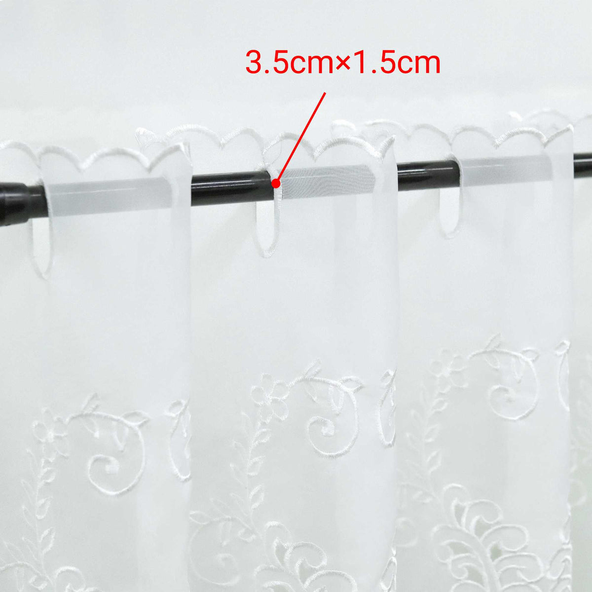 Scheibengardine Modern Bistrogardine durch Tunnelzug Halbtransparent Küche Kurzgardine Lasercut Blumenmuster - Joyswahl